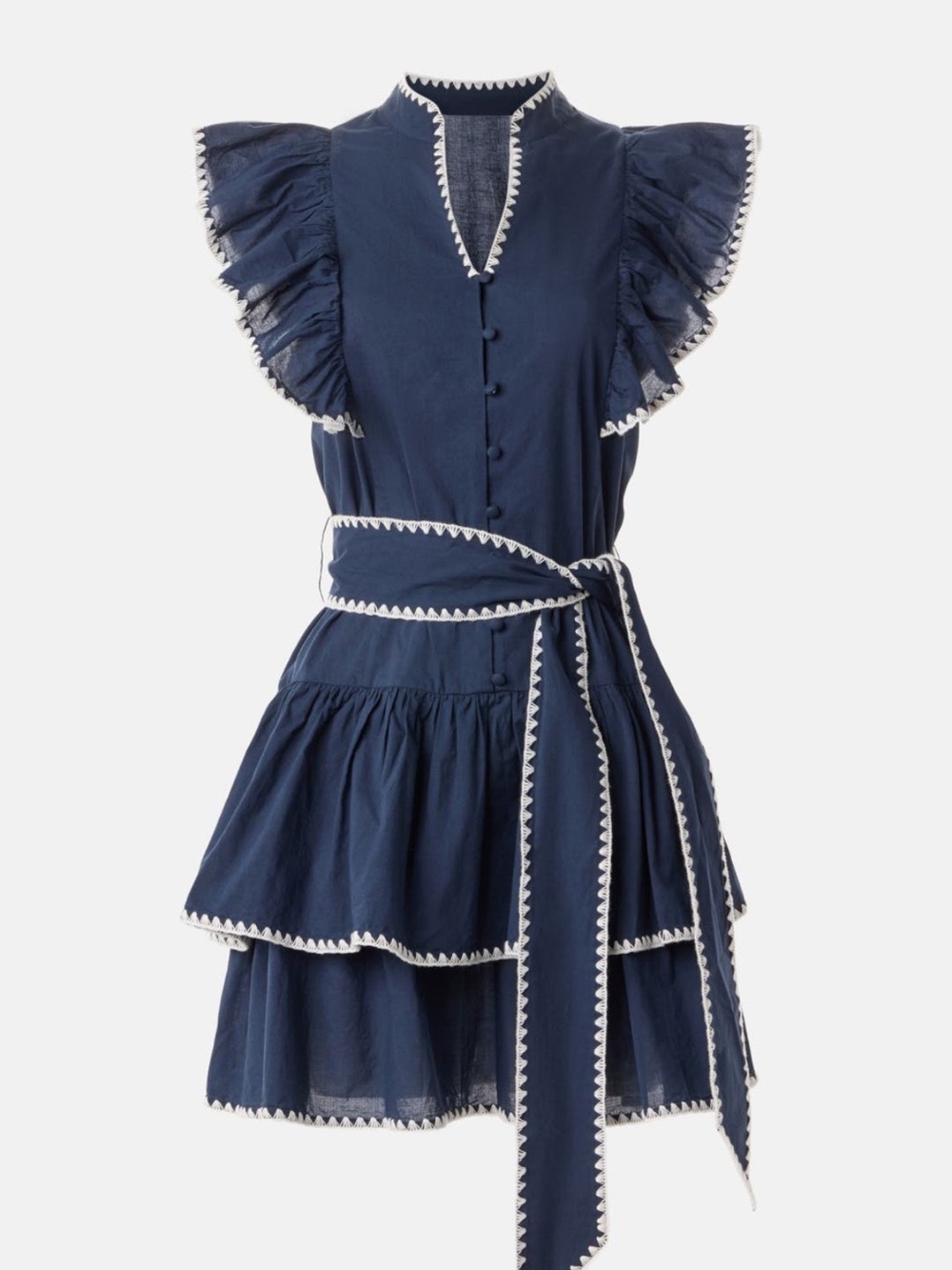 Christy Lynn Uma Dress Mini in Blue - 100% Cotton